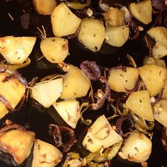 A picture of Rosemary potato wedges.