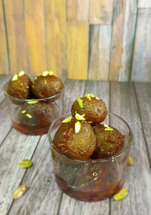 A picture of Wholewheat instant gulab jamun.