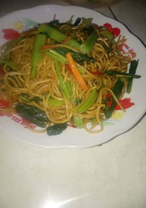 Foto resep Spaghetti  Goreng Saus Tiram Sederhana
