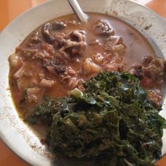 Stewed matumbo with greens A picture of Stewed matumbo with greens.