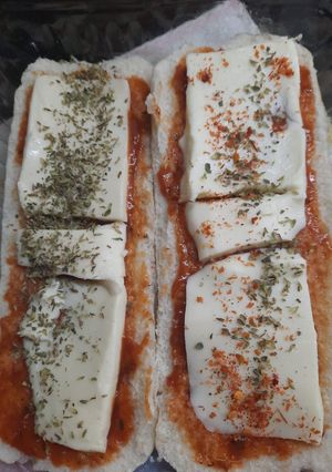 Una foto de Pizzas de pan zapatilla