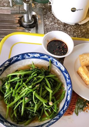 Hình của món Cải xoong xào tỏi.