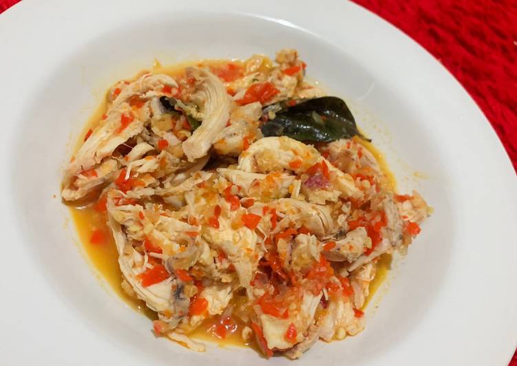 Ayam suwir bumbu pedas (healthy diet meal)