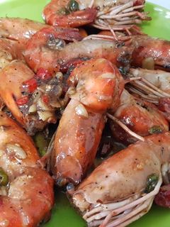 รูปของ กุ้งผัดพริกขี้หนูกระเทียมพริกไทยดำ