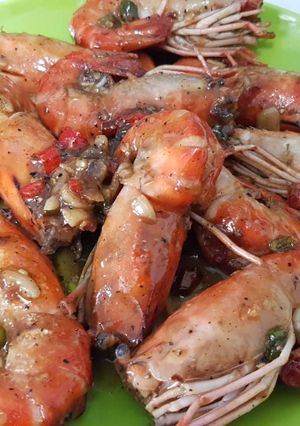 รูปของ กุ้งผัดพริกขี้หนูกระเทียมพริกไทยดำ