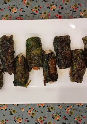 Hình của món Chả cá cuộn lá lốt.