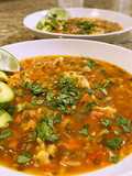 Asopoa de Camarones (shrimp and rice soup)