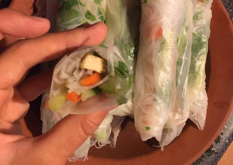 Satay tofu rice paper rolls