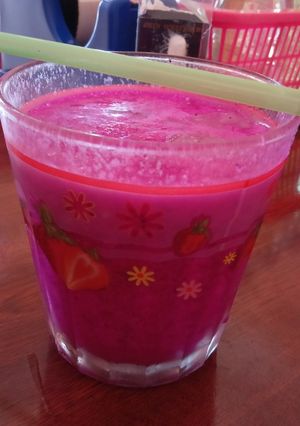 Foto resep Jus Buah Naga Simple segar