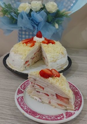 Foto resep Vanilla Strawberry mile crepes