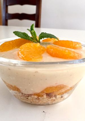 A picture of Cherimoya trifle.