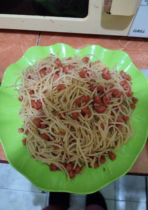 Foto resep Spaghetti olio aglio ekonomis
