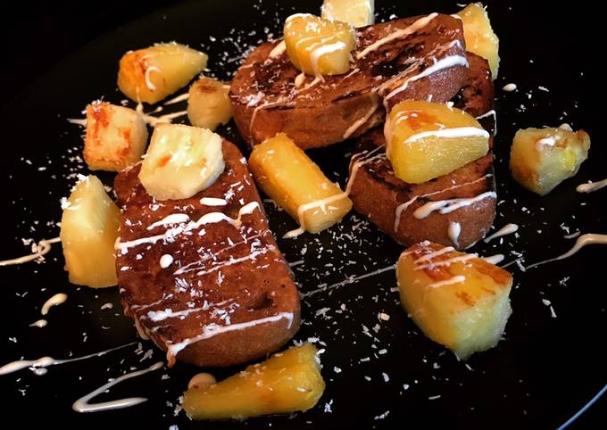 Comment faire Préparer Savoureux Pain perdu coco ananas