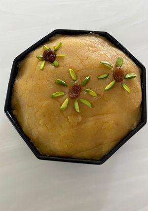 A picture of Custard semolina shiro.