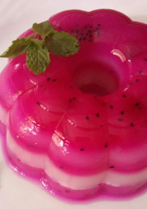 Foto resep Pudding buah naga
