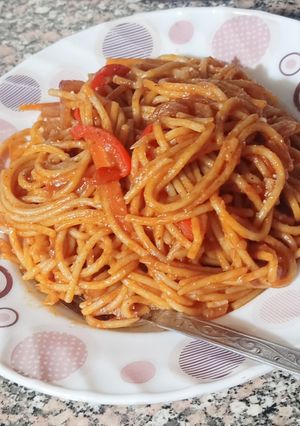 صورة لوصفة مكرونه بالخضار 😋