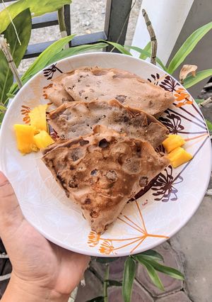 Foto resep Crepes Cokelat Isi Mangga Keju Oles