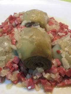 Una foto de Alcachofas con chorizo