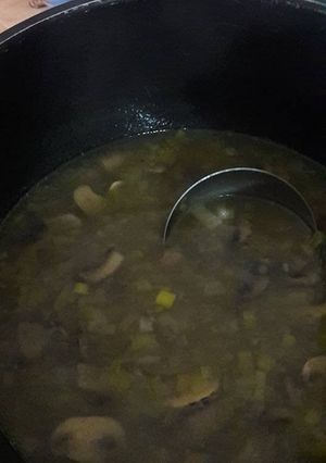 Foto principal de Sopa de puerros y champiñones