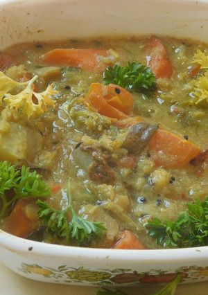 A picture of Carrot masoor dhal koottu.