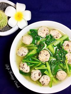 Hình của món Canh Cải Ngọt Nấu Thịt+ Mọc Viên.