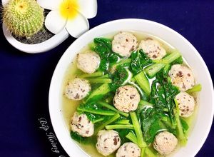 Hình của món Canh Cải Ngọt Nấu Thịt+ Mọc Viên.