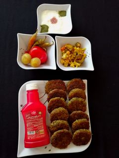 عکسی از دستور کتلت بادمجان و مرغ
