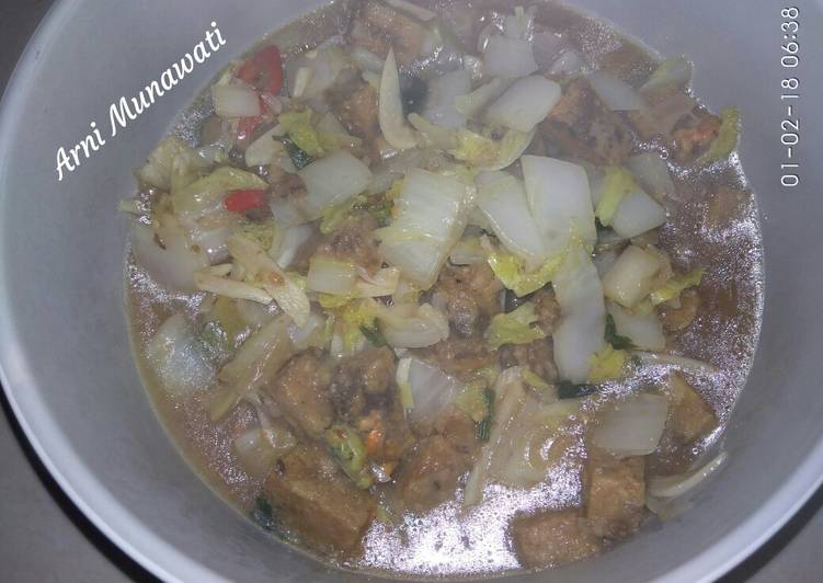 Tumis oncom sawi putih