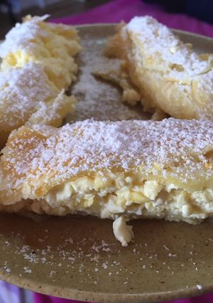 Túrós rétes leveles tésztából recept fotója