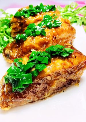 Hình của món Cá Chẽm Chiên Xì Dầu.