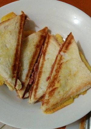 A picture of Cheese and Ham sandwich.