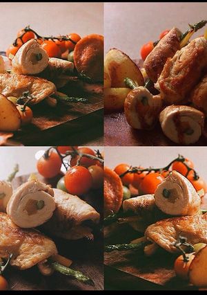 Hình của món Gà cuộn rau củ.