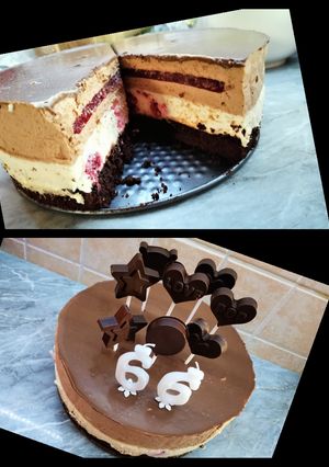 Málnás csokoládés mousse torta recept fotója
