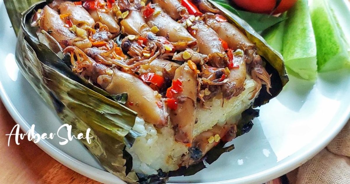 Nasi Bakar Cumi Asin