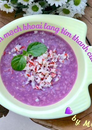 Hình của món Cháo yến mạch khoai lang tím thanh cua.