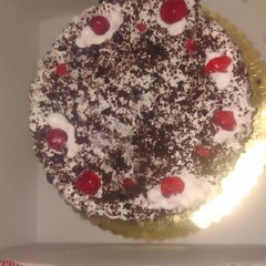A picture of Black forest cake.