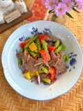 Thịt Bò Xào Măng Tây, Ớt Chuông