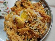 A picture of egg biryani