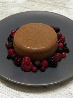 Una foto de Flan de claras con cacao