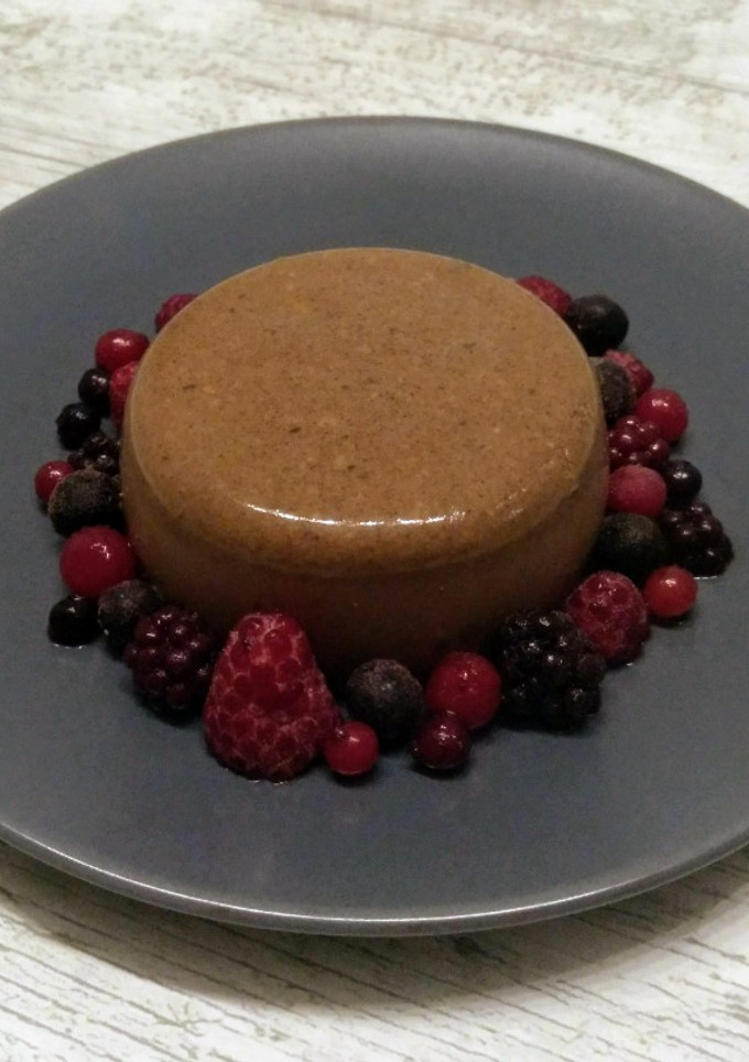 Una foto de Flan de claras con cacao