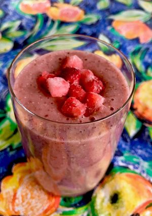 Una foto de Smoothie de fresa y chía