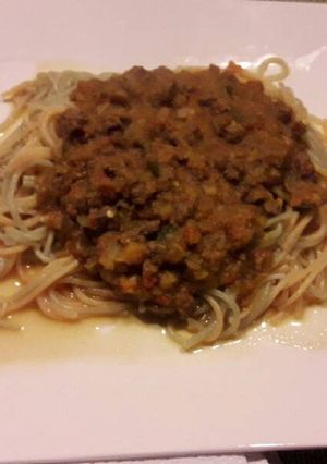 Una foto de Fideos de arroz con salsa light
