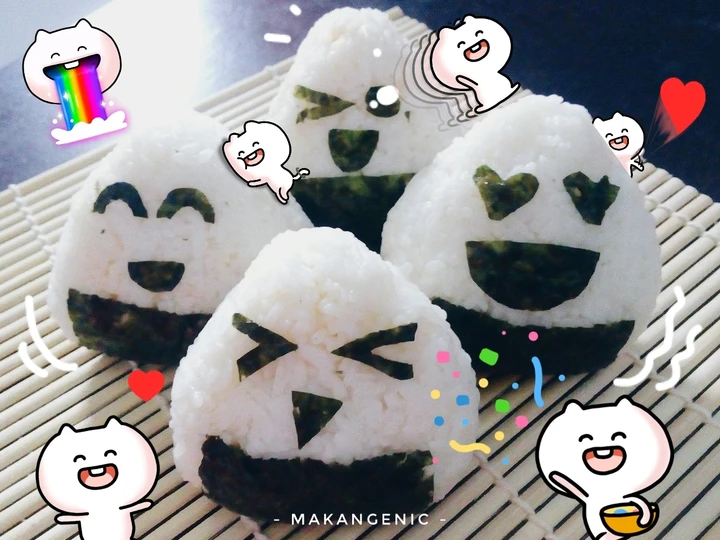 Cara Simple Membikin Resep  Cute Emoji Onigiri yang Lezat Sekali, Bisa Manjain Lidah