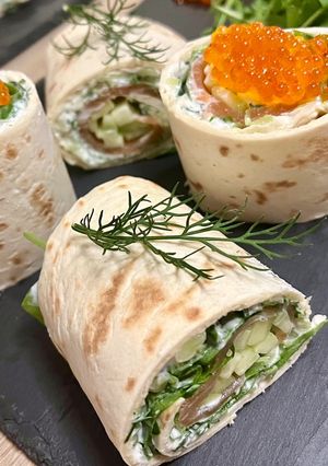 Une photo de Wrap au saumon fumé