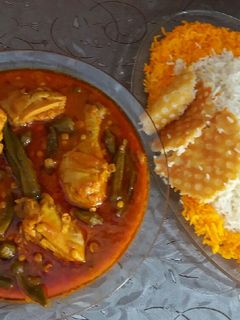 عکسی از دستور خورشت بامیه با مرغ