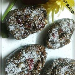 A picture of Coconut stuffed Bajra Gond Barfi.