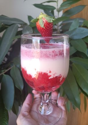 Foto resep Korean strawberry milk with Jelly