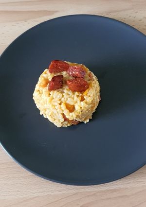 Une photo de Risotto au chorizo au cookeo