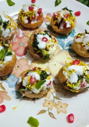 A picture of Street style tasty chatpati Dahi Puri.