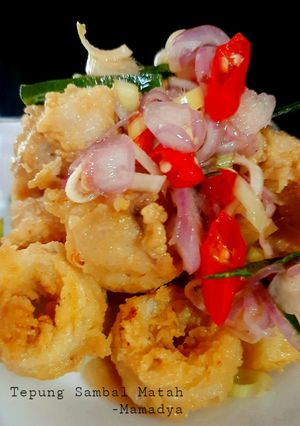 Foto resep 11. Cumi Tepung Sambal Matah Sederhana